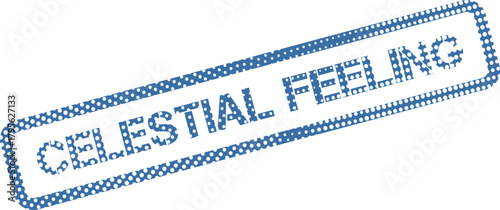 Blue Dotted Celestial Feeling Stamp Imprint Representing Inspiration and Spiritual Contemplation