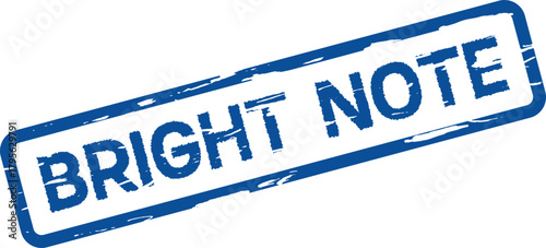 Bright Note Blue Grungy Rubber Stamp Message Indicating Important Information or Reminder