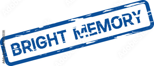 Bright Memory concept displayed on a vivid blue textured official stamp
