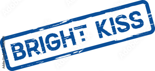 Blue Bright Kiss rubber stamp imprint conveying affection romance intimacy and gentle tenderness