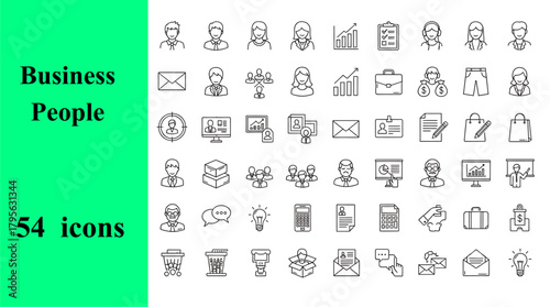 Professional business people icon pack emphasizing clarity collaboration workplace insight forward progress and creative vision