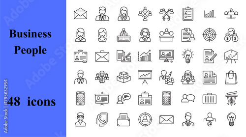 Thorough gathering of business people icons presenting interaction collaborative energy bright ideas strategic thinking and unity