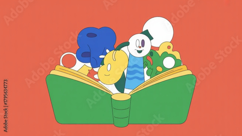 Abstract geometric design with vibrant red green and blue hues