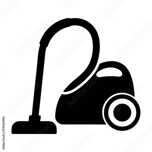 Vacuum cleaner silhouette for cleaning service and household appliance vector illustration design