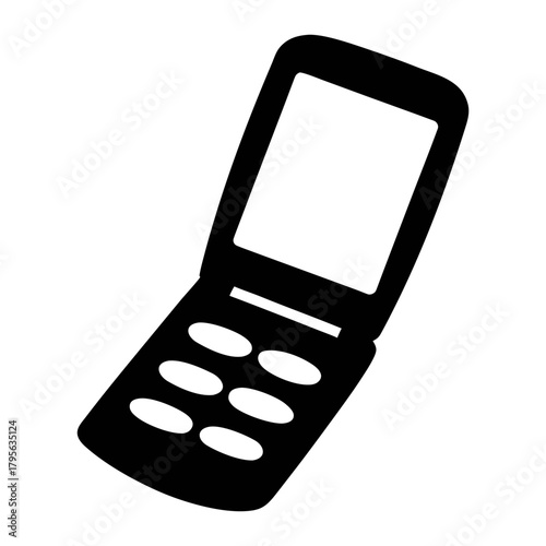 Find vintage flip phone icon vector illustration of retro mobile phone design and old cell phone