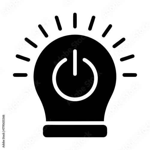 Turn on light bulb icon vector illustration concept for innovation and creativity symbol idea