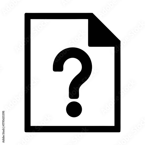 Question mark on document icon vector file symbol for help support faq and problem solving design