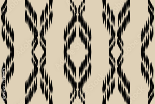 Ethnic abstract ikat art. Aztec ornament print. Geometric ethnic pattern seamless color oriental. Design for background, curtain, carpet, wallpaper, clothing, wrapping, Batik, and vector illustration.