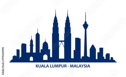 silhouette building and architecture of kuala lumpur city - malaysia (artwork 1)