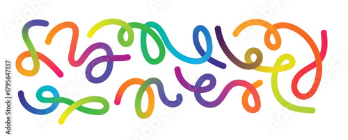 Colorful swirling ribbon text spring