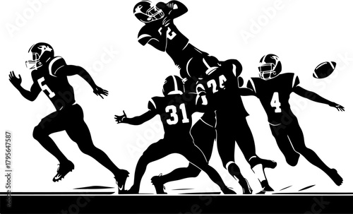 American  Football  Team Gridiron Warriors vector Black