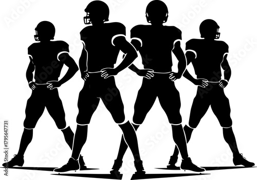 American  Football  Team Gridiron Warriors vector Black