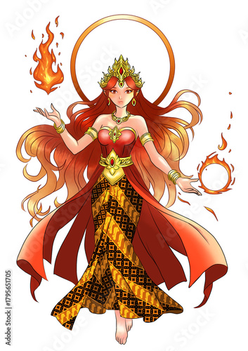 Illustration of Indonesian fire fairy