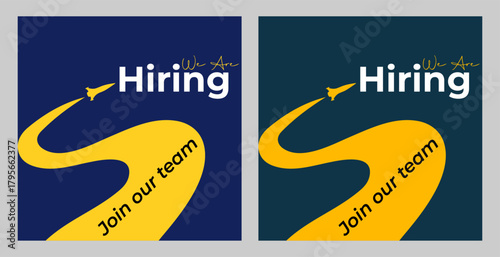 We are hiring recruitment open job vacancy design vector social media post banner template or web banner layout