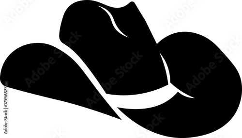 Hat Icon , black cowboy hats, western style hat , Vector illustration !