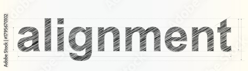 Business Strategy Alignment Goals Planning Blueprint Sketch Drawing with Precision Measurement Lines Structure