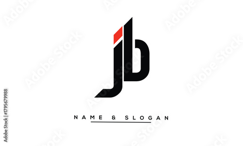 JB, BJ Abstract Letters Logo Monogram