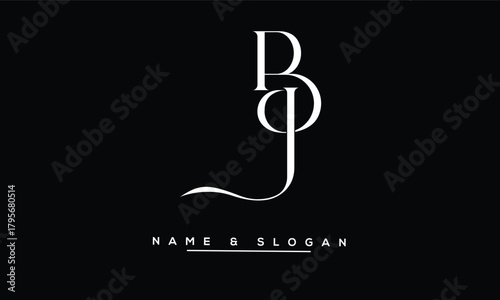 JB, BJ Abstract Letters Logo Monogram