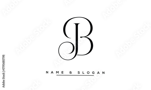JB, BJ Abstract Letters Logo Monogram