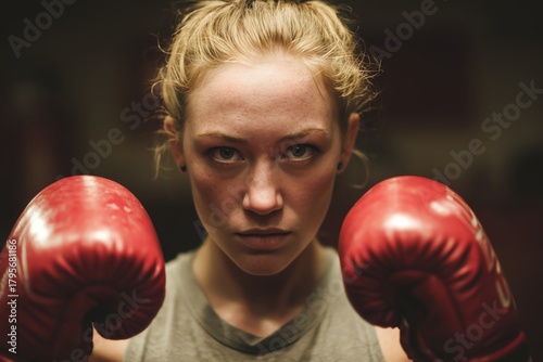 Strong Fighter Preparing for a Boxing Match in a Training Facility