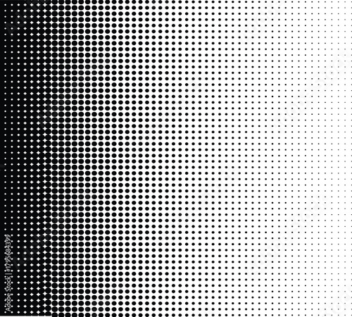 Abstract diagonal gradient halftone pattern A gradiant of black and white dots creating a textured abstract background with varying Pixelated wave shadow texture. Abstract halftone gradation pattern 