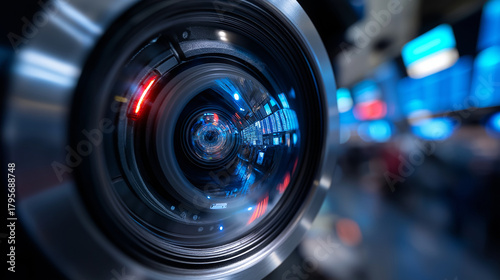 Intelligentes Kameraüberwachungssystem mit KI-Gesichtserkennung und digitalen Bildschirmen zur Sicherheitsanalyse