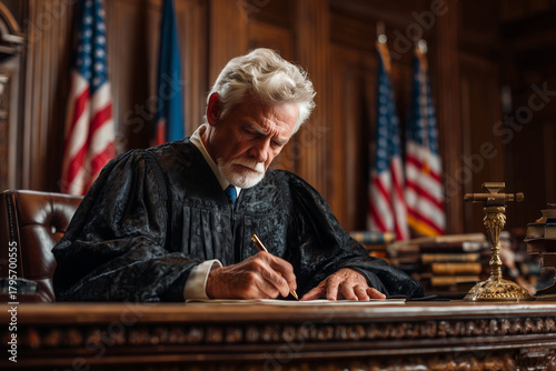Wallpaper Mural A man in a black robe writing on a piece of paper Torontodigital.ca