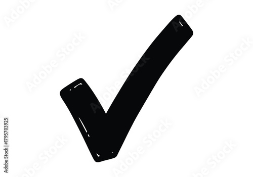 Simple black check mark icon on a pure white background