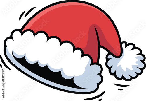 Classic santa claus hat vector design head wear element illustration drawing