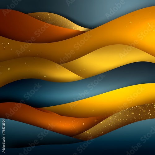 Colorful Wavy Abstract Background with Fluid Shapes and Textured Waves