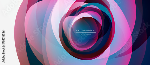 Abstract layers create swirling vortex. Vibrant colors blend, forming dynamic background design. Modern aesthetic, visually appealing.