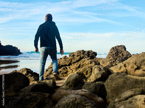 Man Embracing the Coastal View