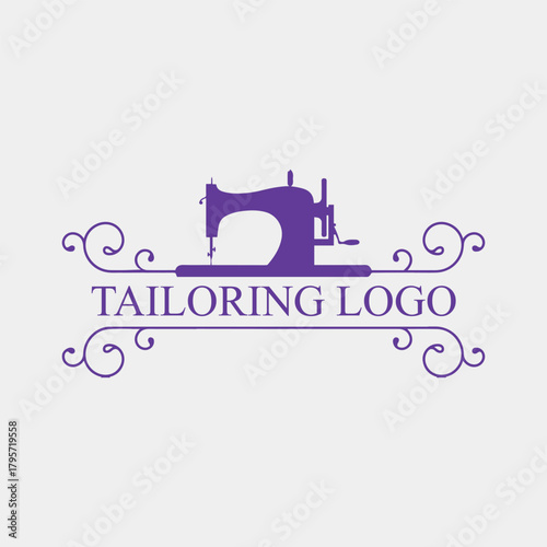 tailor sewing logo design vector