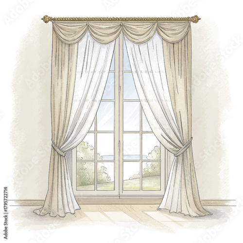 curtains in the window