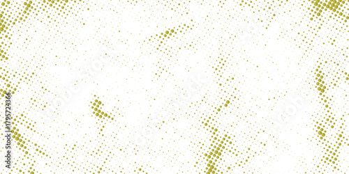 Abstract halftone dot pattern with gradient effect in olive green on white canvas