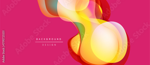 Abstract colorful swirls, vibrant design. Pink backdrop enhances flowing shapes, creating dynamic visual impact. Modern aesthetic.