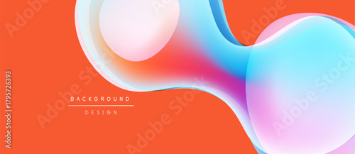 Abstract fluid shapes blend, creating vibrant orange background. Soft gradients, modern design elements present. Smooth curves dominate composition.