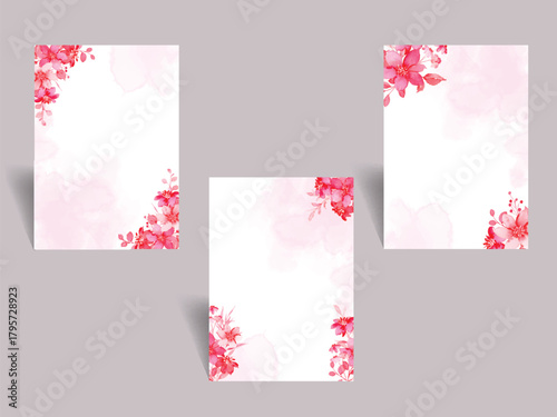 Elegant Watercolor Rose Background with Beautiful Floral Accents