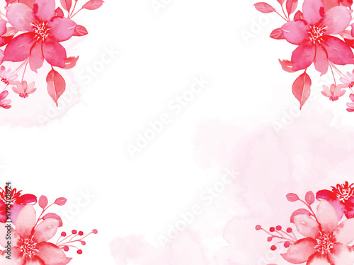 Elegant Watercolor Rose Background with Beautiful Floral Accents