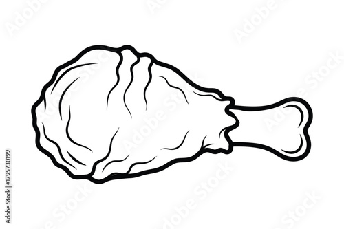 A simple silhouette vector of a fried, chicken