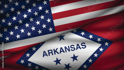 High Quality background with Two Flags of USA and State of USA_States_Two_04.eps