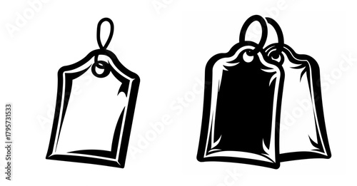 Hand drawn style blank sale price tags product labels for retail promotions and discounts