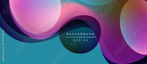 Abstract colorful waves, flowing shapes. Gradient hues blend, creating dynamic background design. Modern aesthetic, vibrant composition.