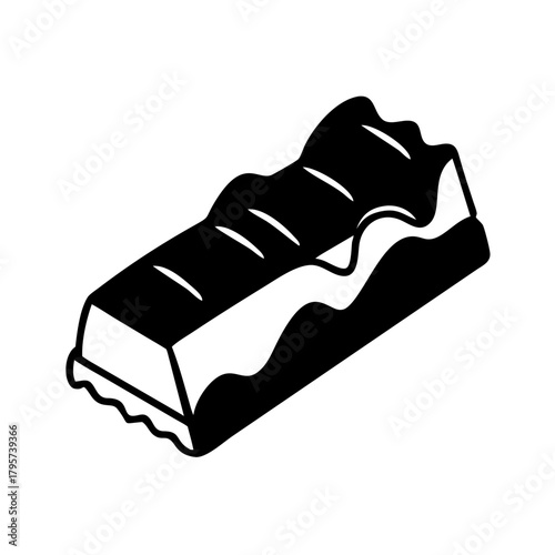 Chocolate bar with wavy top icon