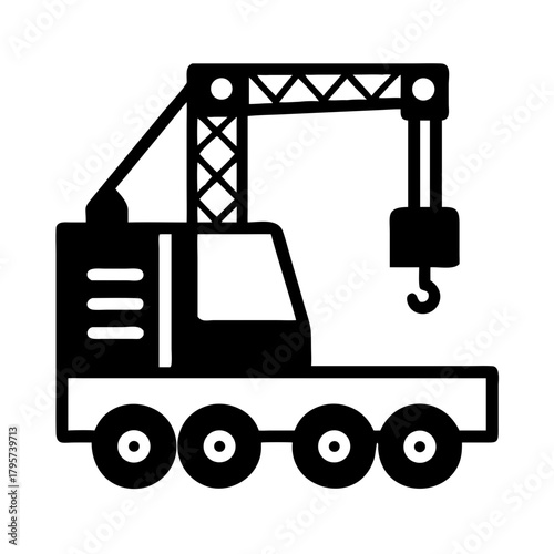 Mobile crane truck icon icon