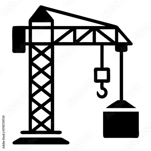 Construction tower crane icon icon