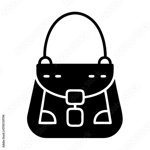 Black handbag icon icon