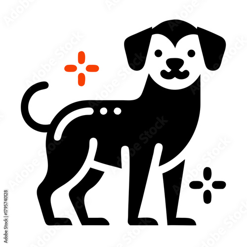 Dog icon with sparkles icon