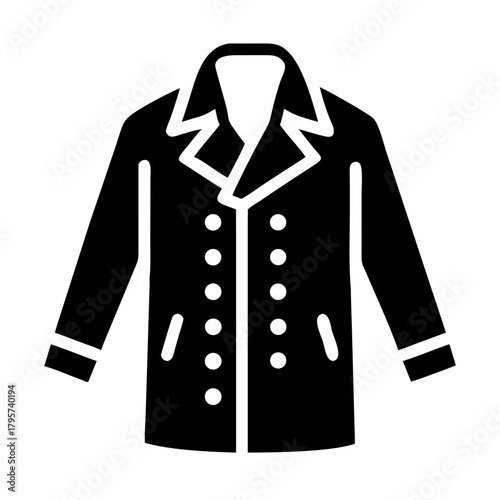 Black double breasted trench coat icon icon