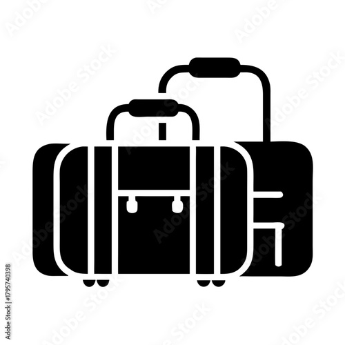 Two black duffel bags icon icon